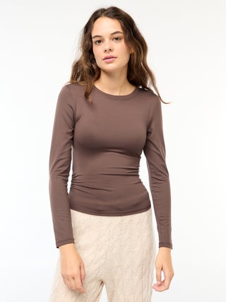 Tee-shirt cropped avec effet froissé