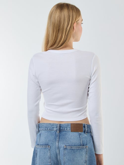 Tee-shirt cropped basique - Kiabi