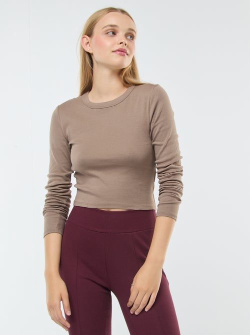 Tee-shirt cropped basique - Kiabi