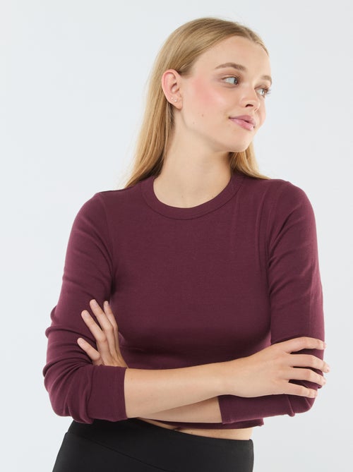 Tee-shirt cropped basique - Kiabi