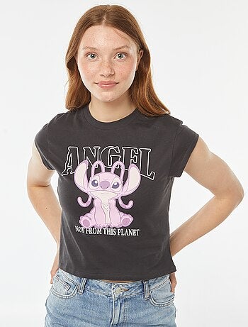 Tee-shirt cropped imprimé 'Angel'