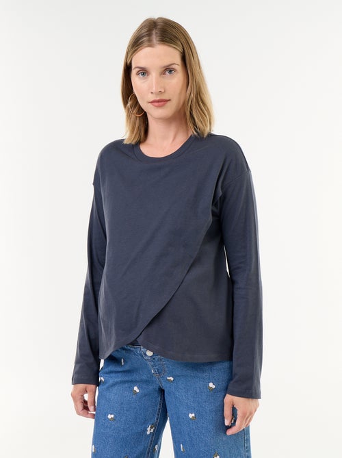 Tee-shirt d'allaitement à pans croisés - Kiabi