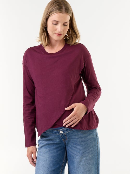Tee-shirt d'allaitement à pans croisés - Kiabi