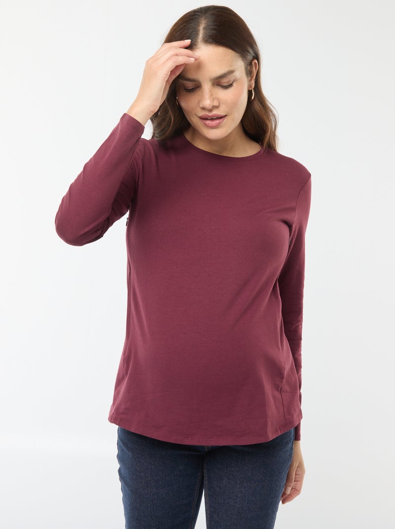 Tee-shirt d'allaitement basique rouge - Kiabi