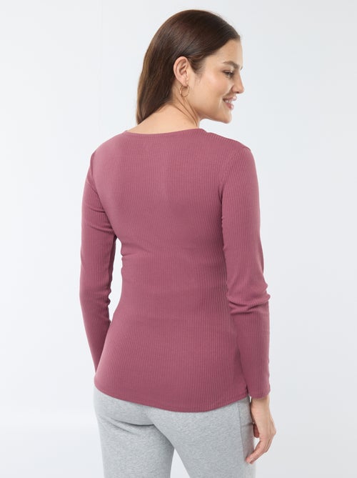 Tee-shirt d'allaitement cache-coeur - Kiabi