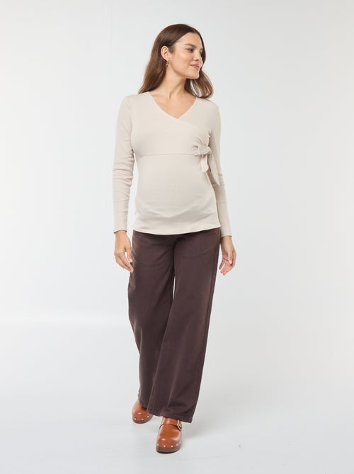 Tee-shirt d'allaitement cache-coeur - Kiabi