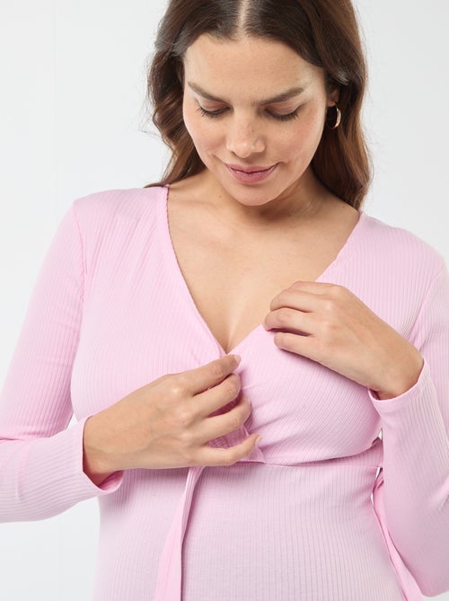 Tee-shirt d'allaitement cache-coeur - Kiabi