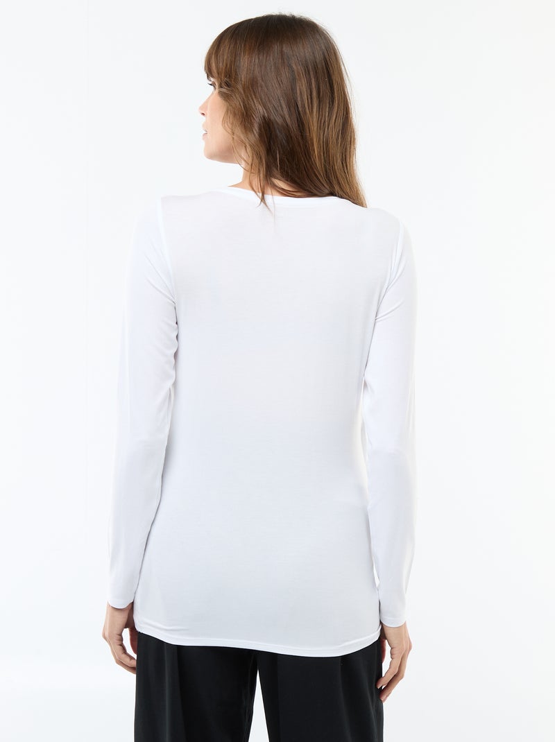 Tee-shirt d'allaitement chiné Blanc - Kiabi