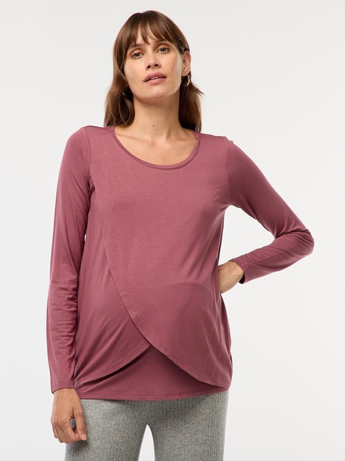 Tee-shirt d'allaitement chiné - Kiabi