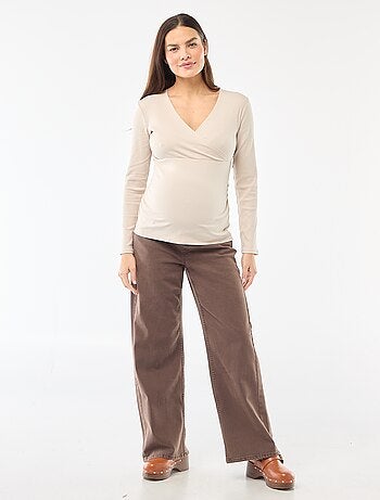 Tee-shirt d'allaitement côtelé