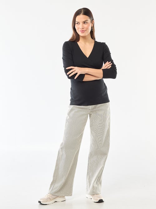 Tee-shirt d'allaitement côtelé - Kiabi