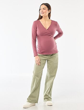 Tee-shirt d'allaitement côtelé