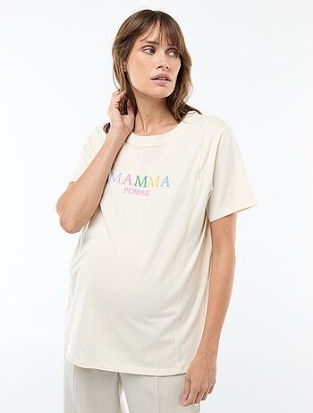 Tee-shirt d'allaitement imprimé à manches courtes