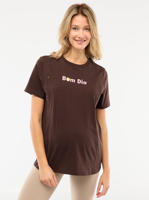 Tee-shirt d'allaitement imprimé à manches courtes - Kiabi