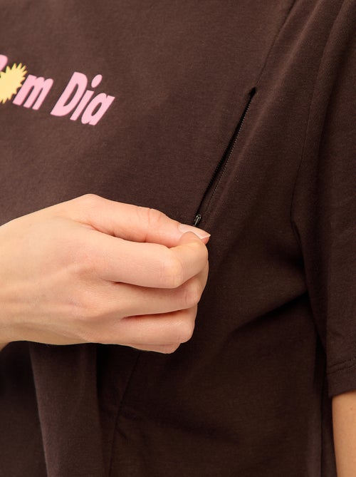 Tee-shirt d'allaitement imprimé à manches courtes - Kiabi