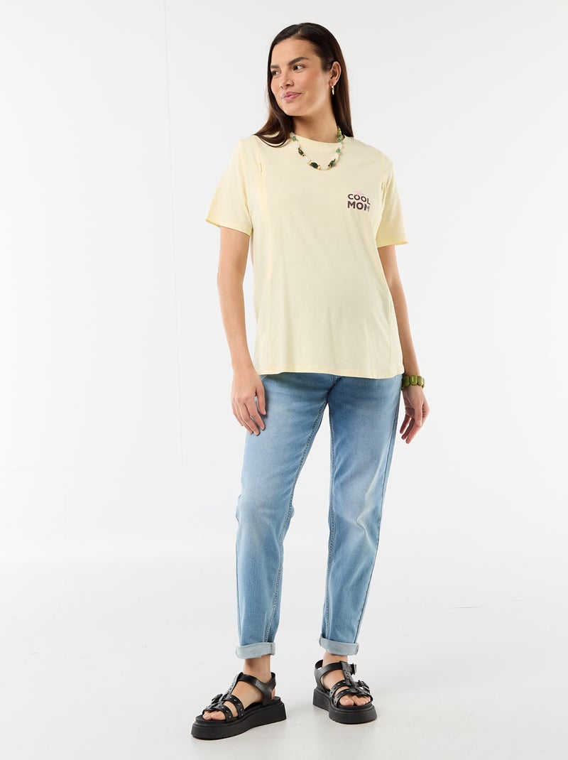 Tee-shirt d'allaitement imprimé Jaune - Kiabi