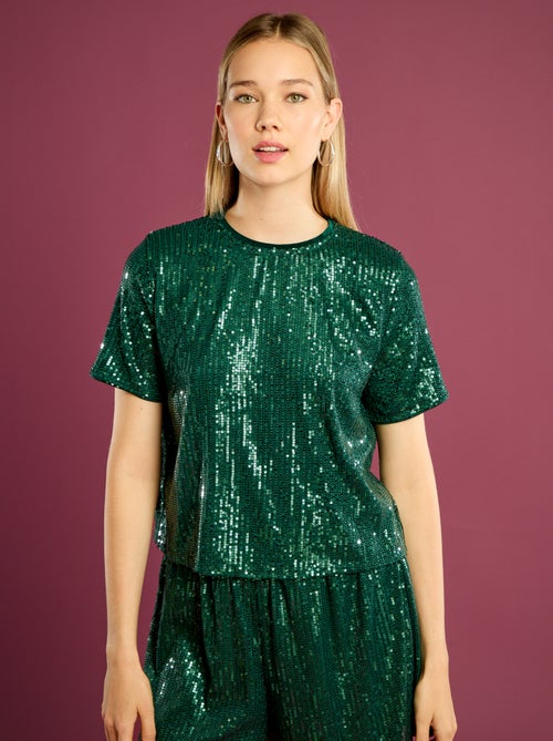 Tee-shirt de fêtes à sequins - Kiabi
