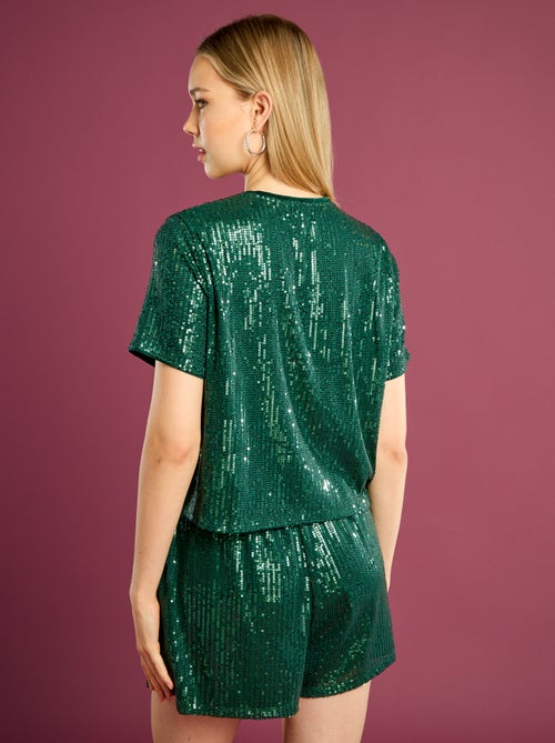 Tee-shirt de fêtes à sequins - Kiabi