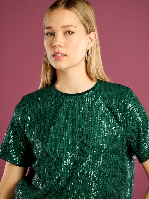 Tee-shirt de fêtes à sequins - Kiabi