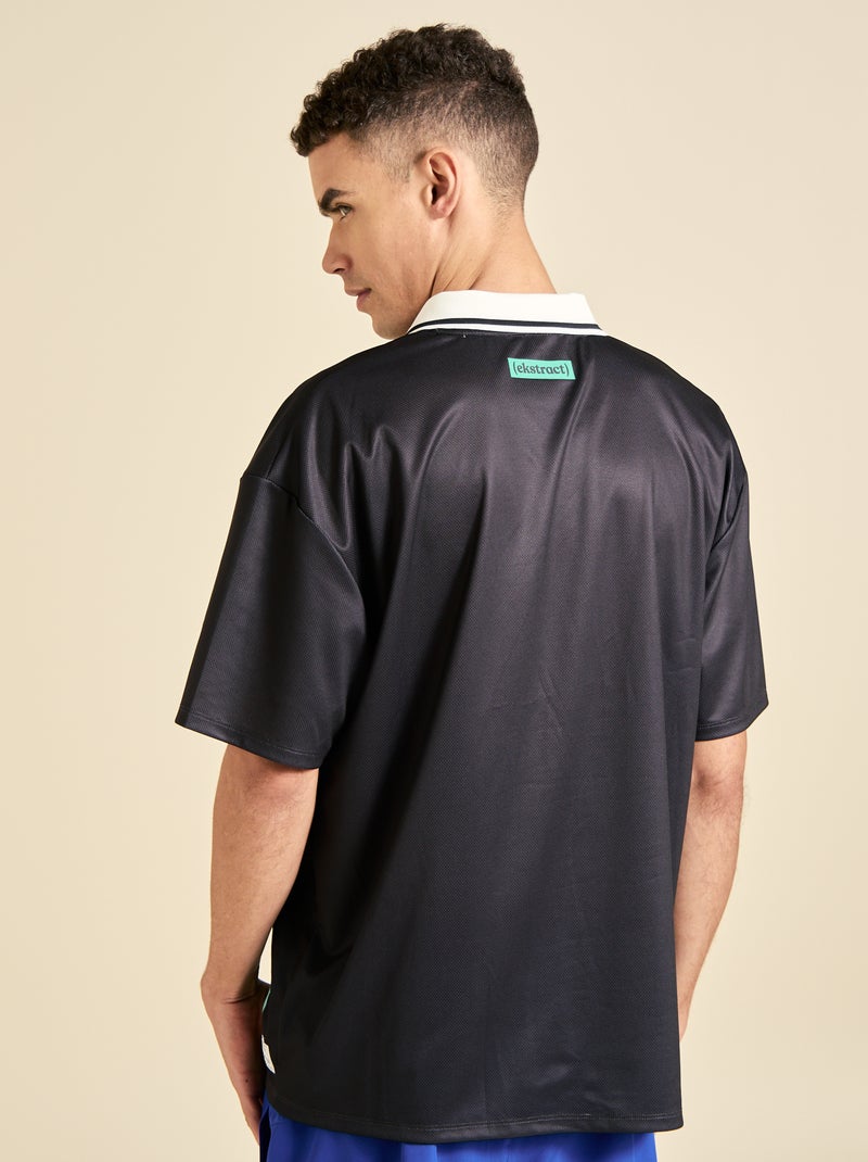 Tee-shirt de foot oversize - (ekstract) Noir - Kiabi
