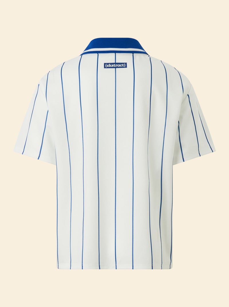 Tee-shirt de foot rayé à manches courtes Blanc - Kiabi