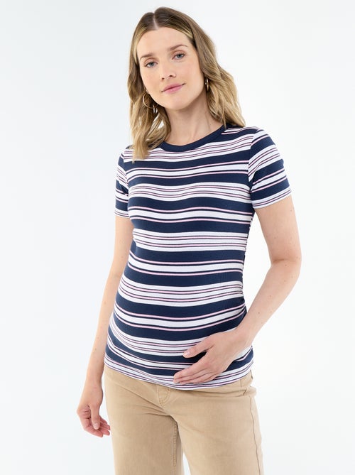 Tee-shirt de maternité côtelé - Kiabi