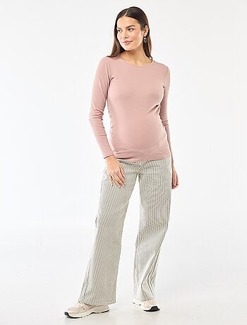 Tee-shirt de maternité côtelé