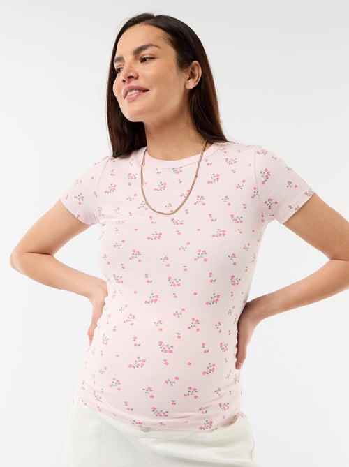Tee-shirt de maternité côtelé - Kiabi