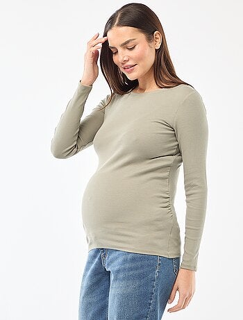 Tee-shirt de maternité côtelé