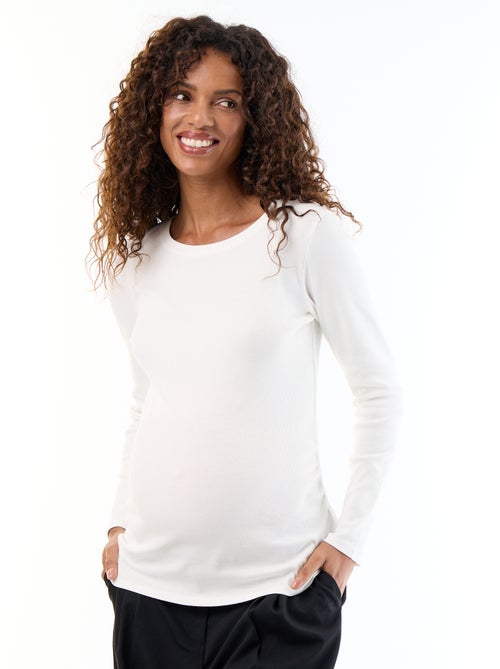 Tee-shirt de maternité en rib - Kiabi Tee-shirt de maternité en rib - Kiabi