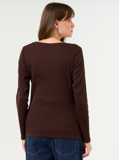Tee-shirt de maternité en rib - Kiabi