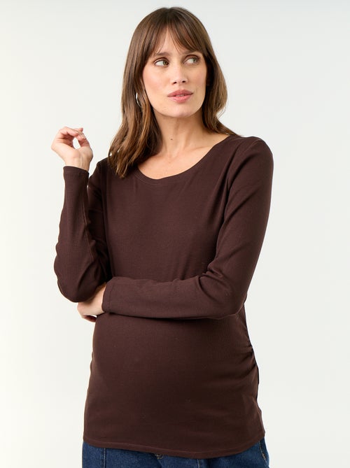 Tee-shirt de maternité en rib - Kiabi