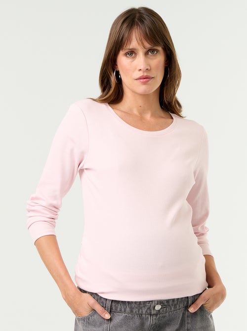Tee-shirt de maternité en rib - Kiabi Tee-shirt de maternité en rib - Kiabi