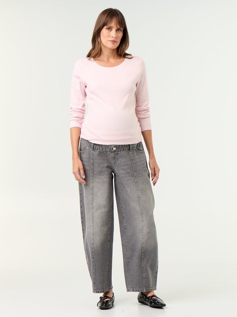 Tee-shirt de maternité en rib Rose - Kiabi
