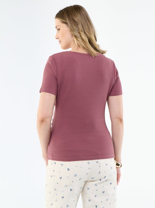 Tee-shirt de maternité encolure cache-coeur - Kiabi Tee-shirt de maternité encolure cache-coeur - Kiabi
