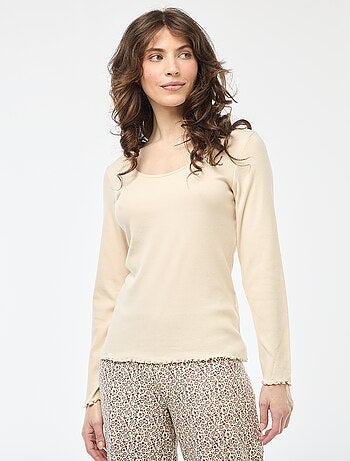 Tee-shirt de pyjama côtelé