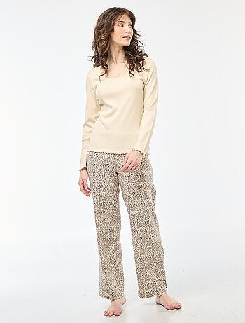 Tee-shirt de pyjama côtelé