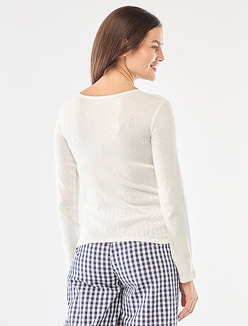 Tee-shirt de pyjama en maille pointelle