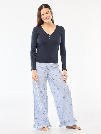 Tee-shirt de pyjama en maille pointelle