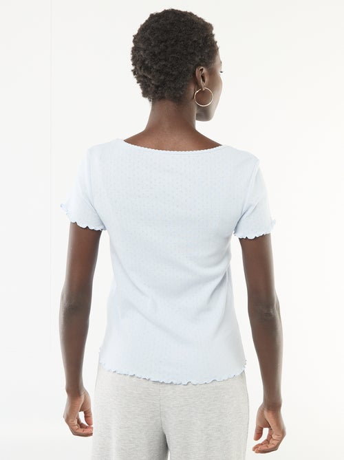 Tee-shirt de pyjama en maille pointelle - Kiabi