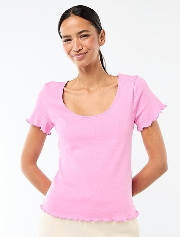 Tee-shirt de pyjama en maille pointelle