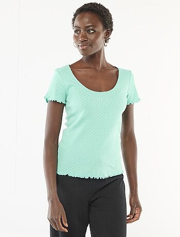 Tee-shirt de pyjama en maille pointelle