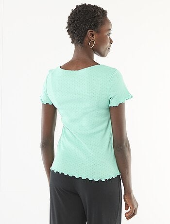 Tee-shirt de pyjama en maille pointelle