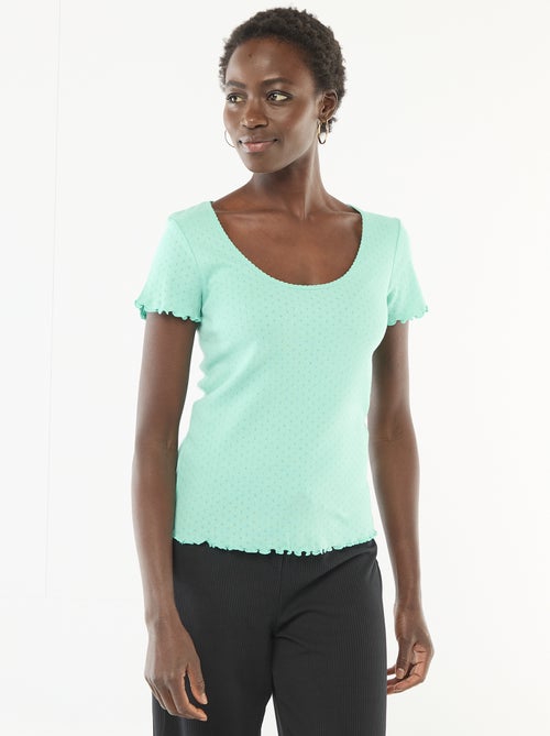 Tee-shirt de pyjama en maille pointelle - Kiabi