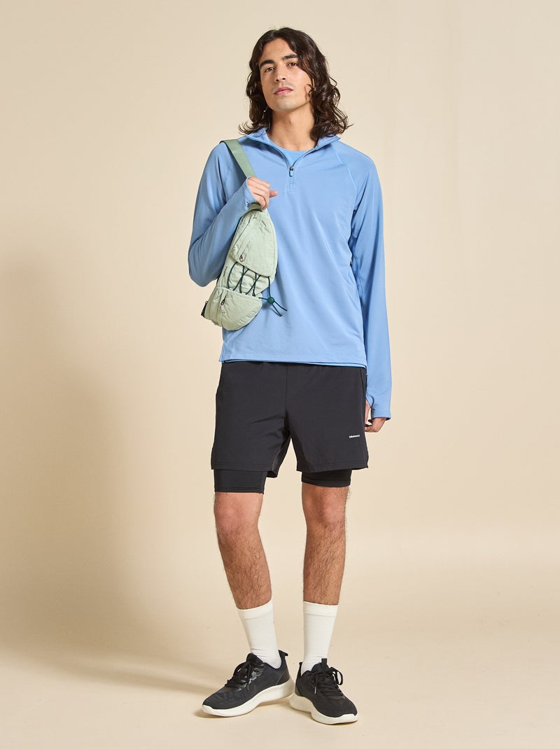 Tee-shirt de sport avec détail réfléchissant - (ekstract) Bleu - Kiabi