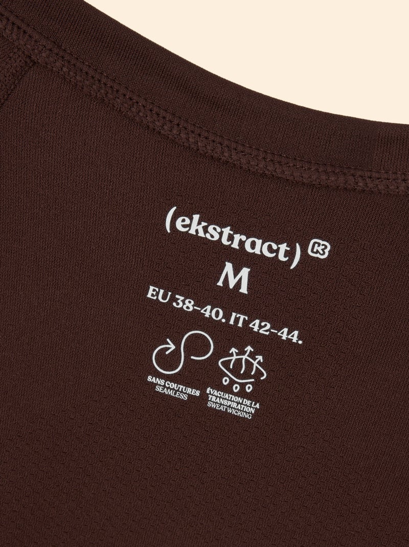 Tee-shirt de sport effet seconde peau - (ekstract) Marron - Kiabi