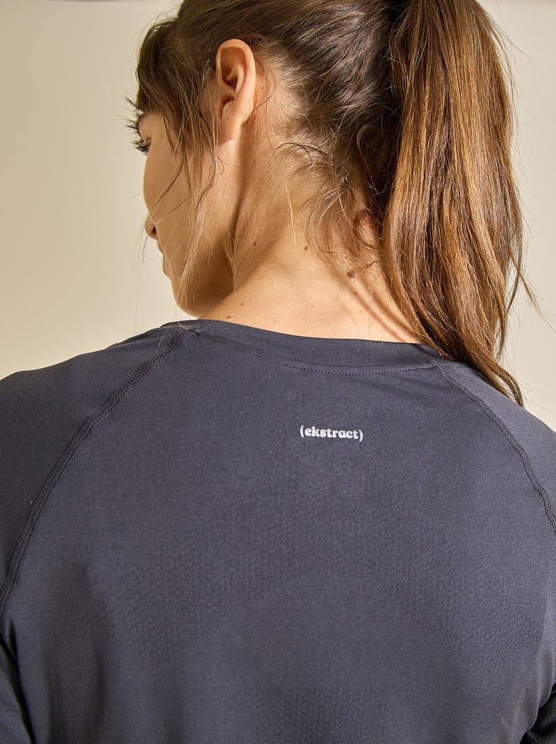 Tee-shirt de sport effet seconde peau - (ekstract) Noir - Kiabi