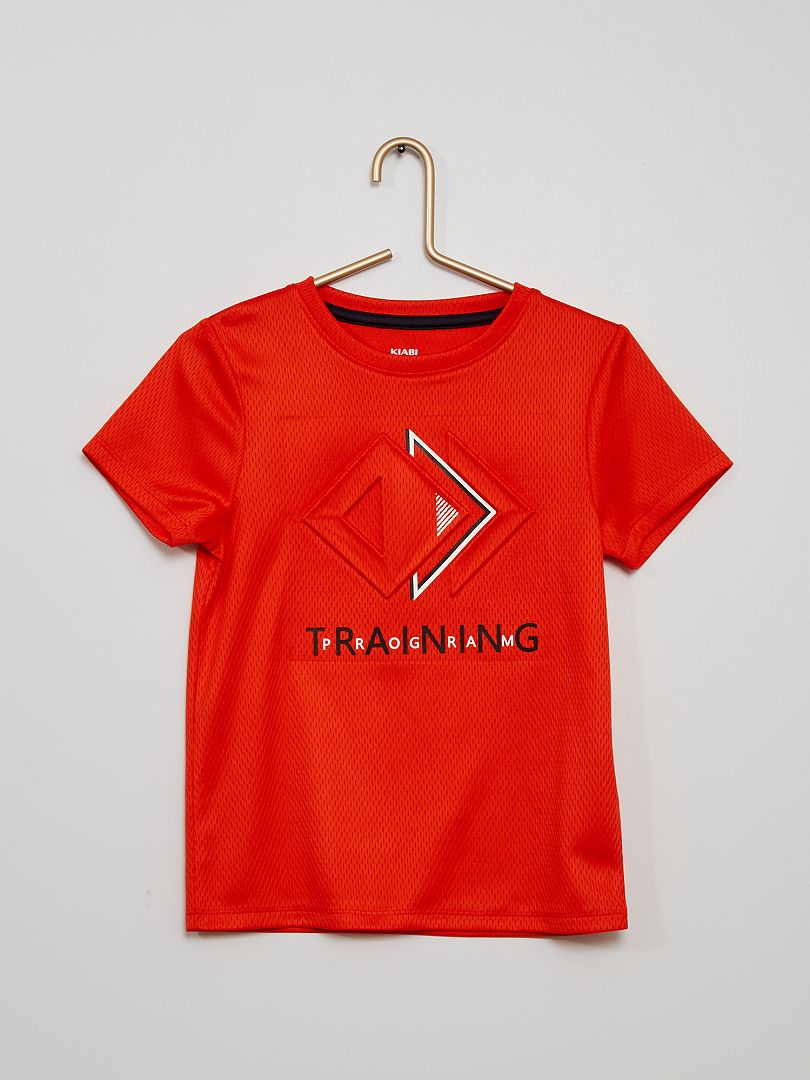 Tee-shirt de sport en mesh orange - Kiabi