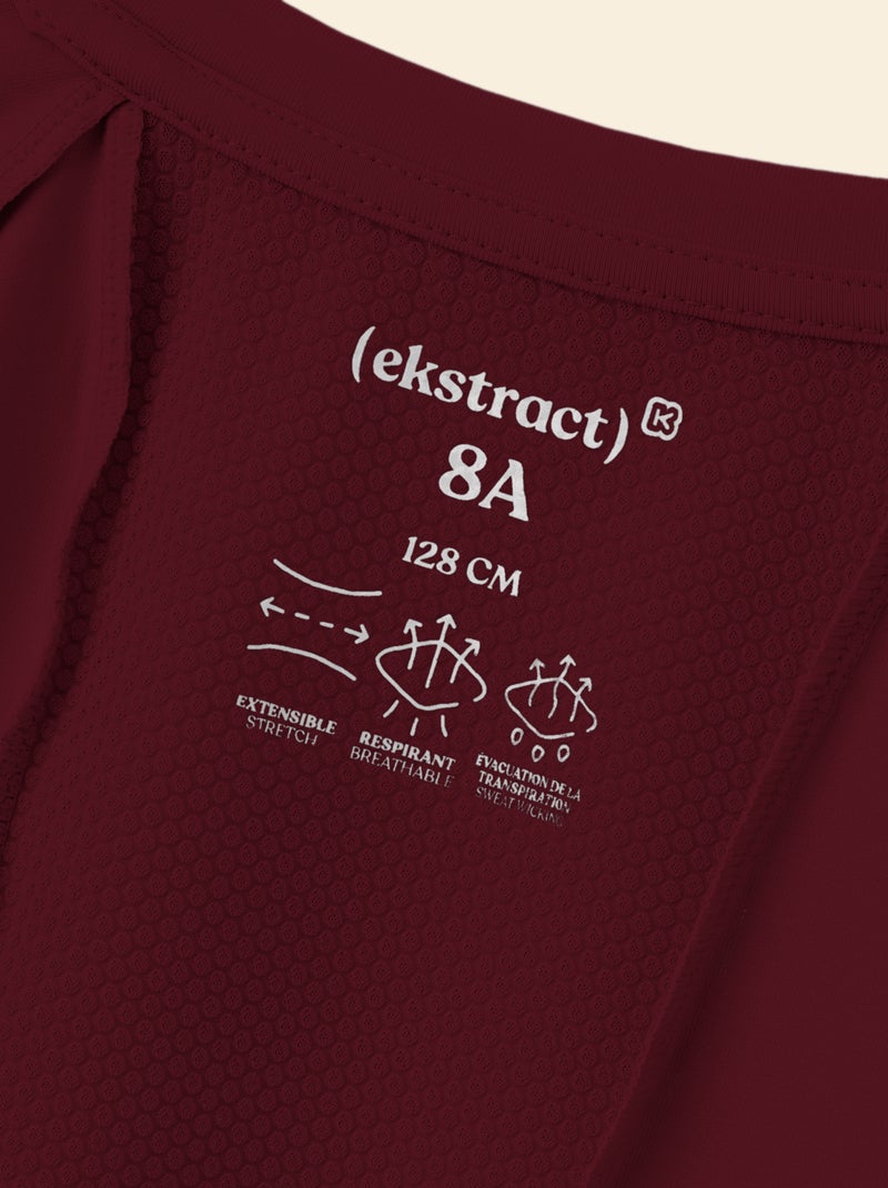 Tee-shirt de sport fluide manches courtes (Ekstract) Rouge - Kiabi