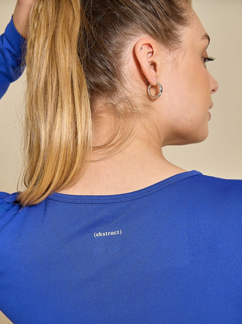 Tee-shirt de sport manches longues - (ekstract) Bleu - Kiabi